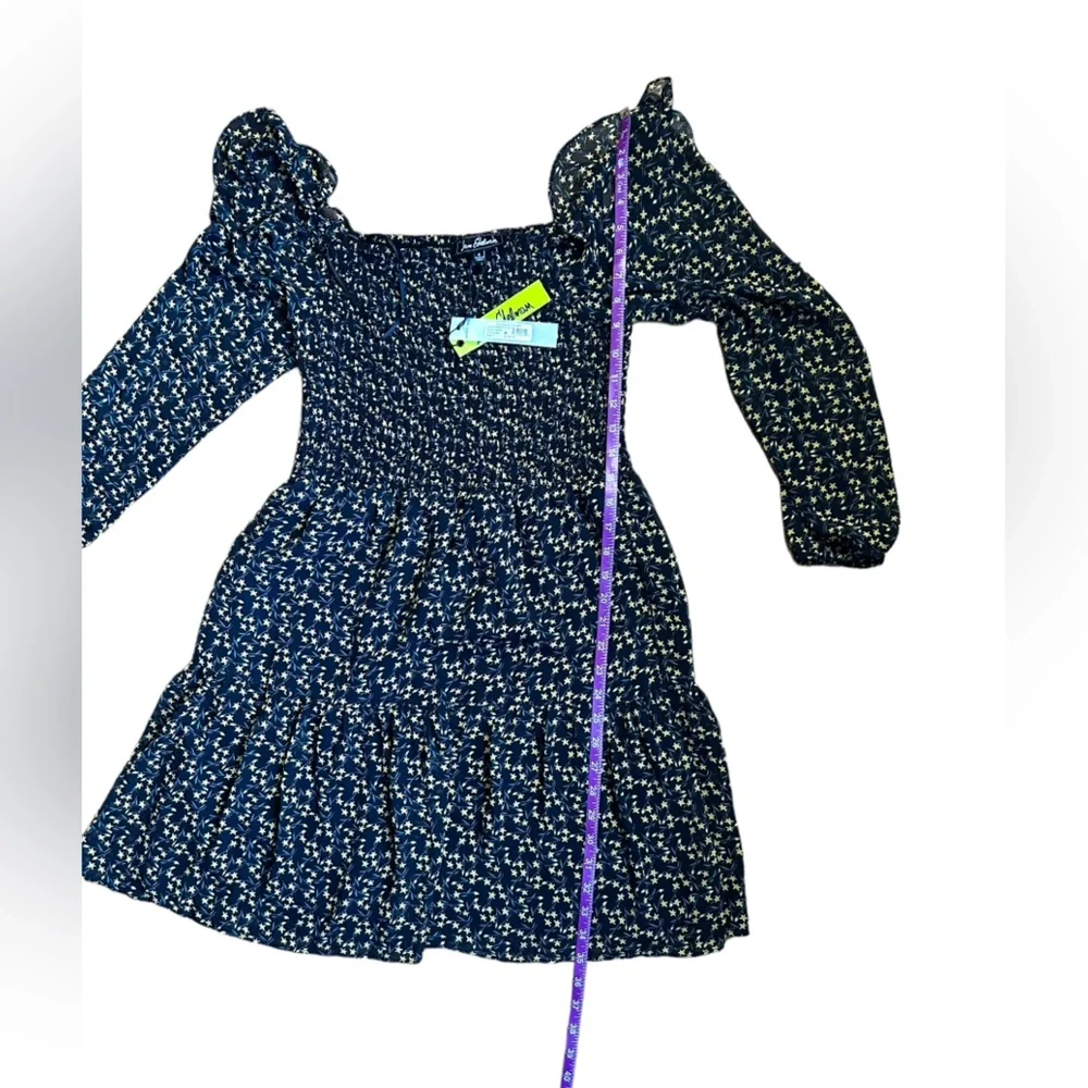 Sam Edelman Floral Smocked Long-Sleeve Dress Size 8 NWT - Picture 10 of 12